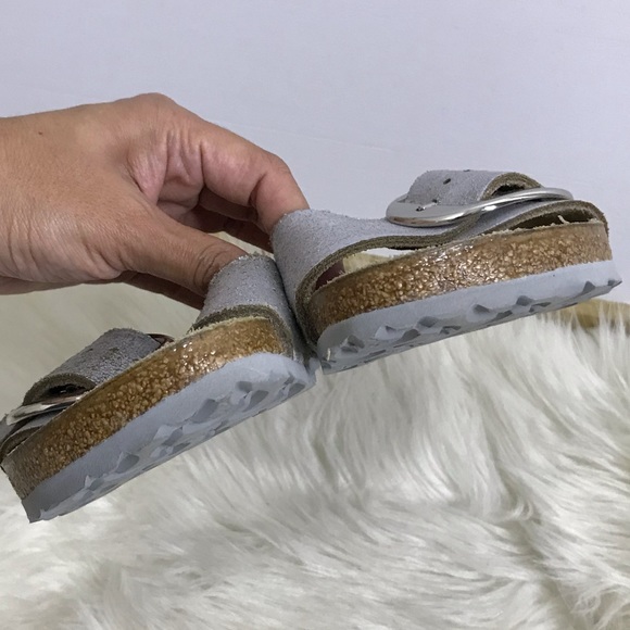 birkenstock Madrid Big Buckle Washed Metallic Blue Silver size 38 - Picture 8 of 15